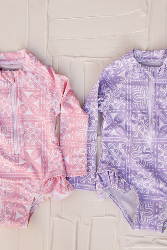 Maillot 1 Pièce manches longues - Rose