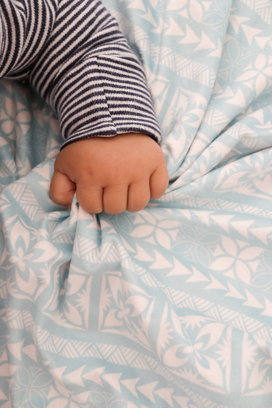 Couverture Minky - Bleue