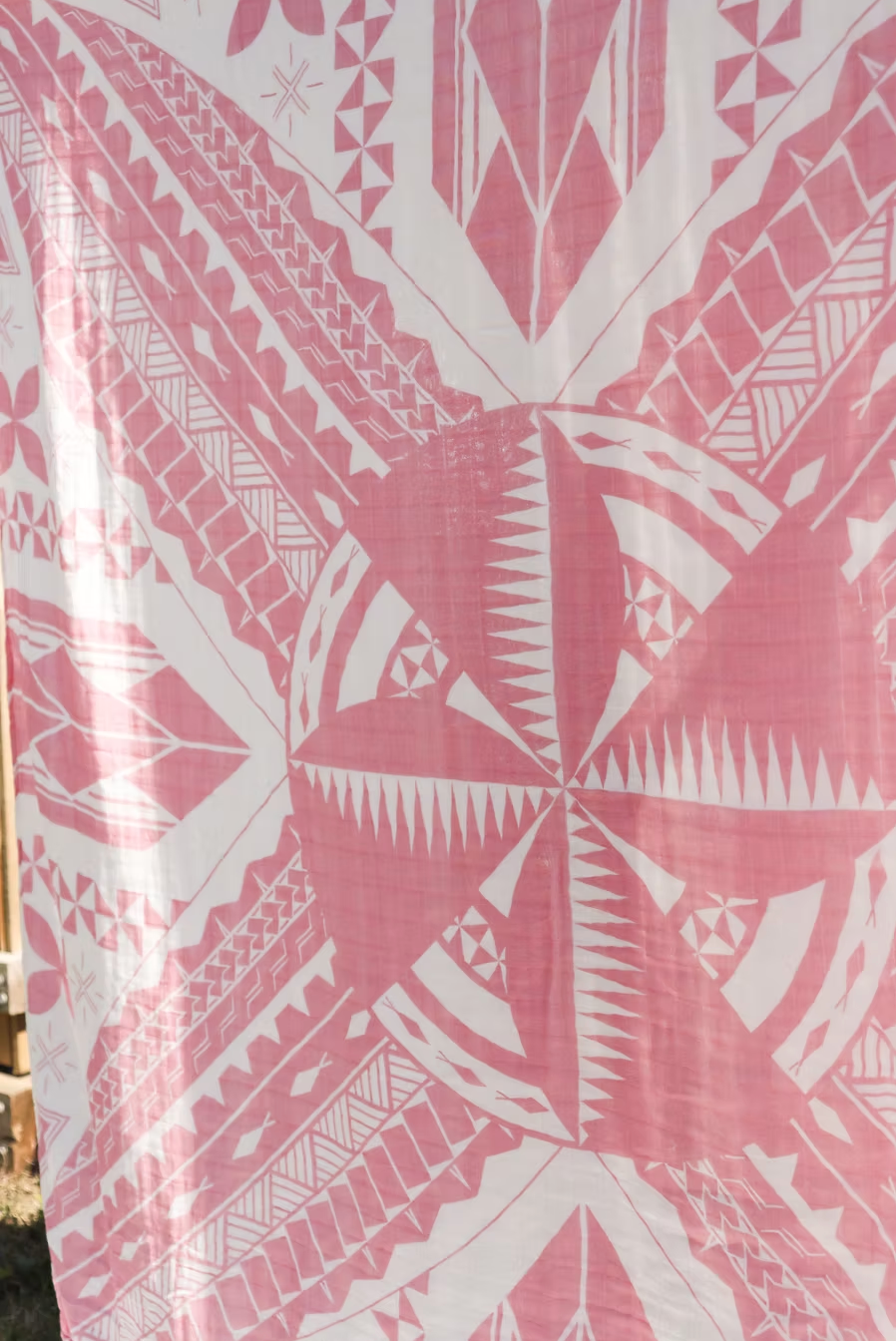 Lange en mousseline - Folau Aute (Samoa) Rose