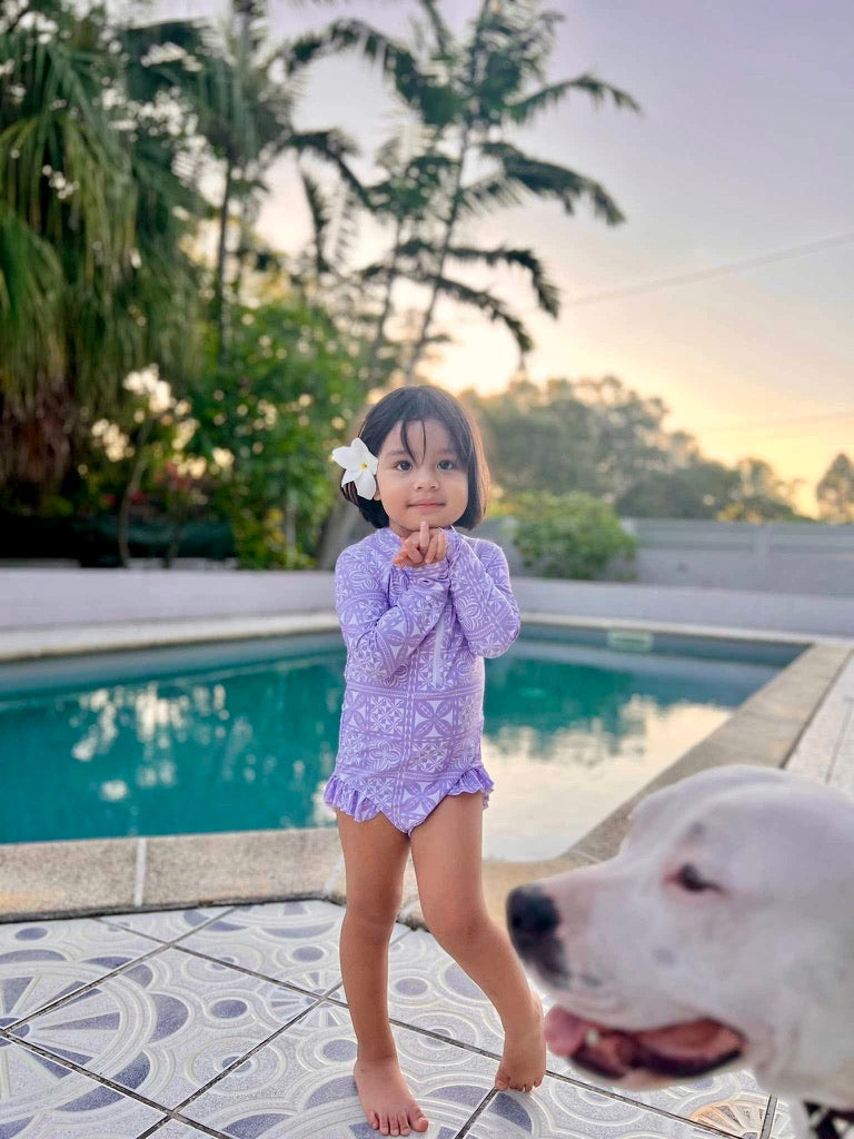 Maillot 1 Pièce manches longues - Violet