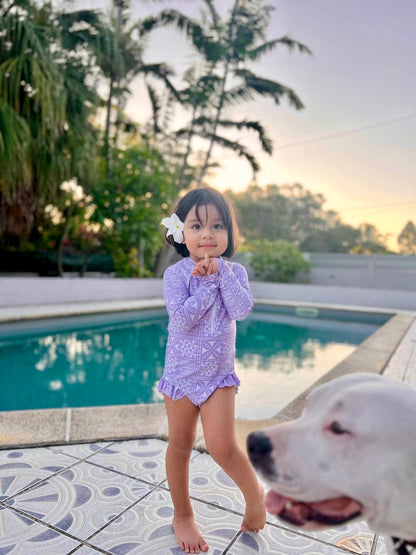 Maillot 1 Pièce manches longues - Violet