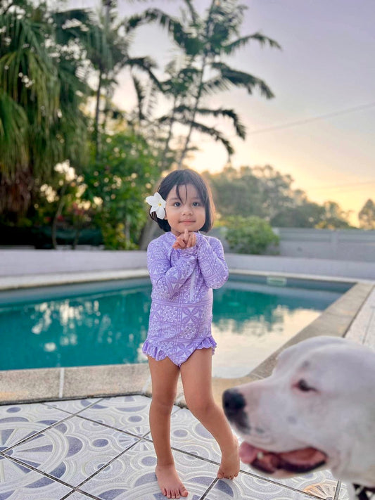 Maillot 1 Pièce manches longues - Violet