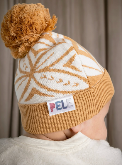 Couverture tricotée Alofa  Niu avec le bonnet à pompon assorti