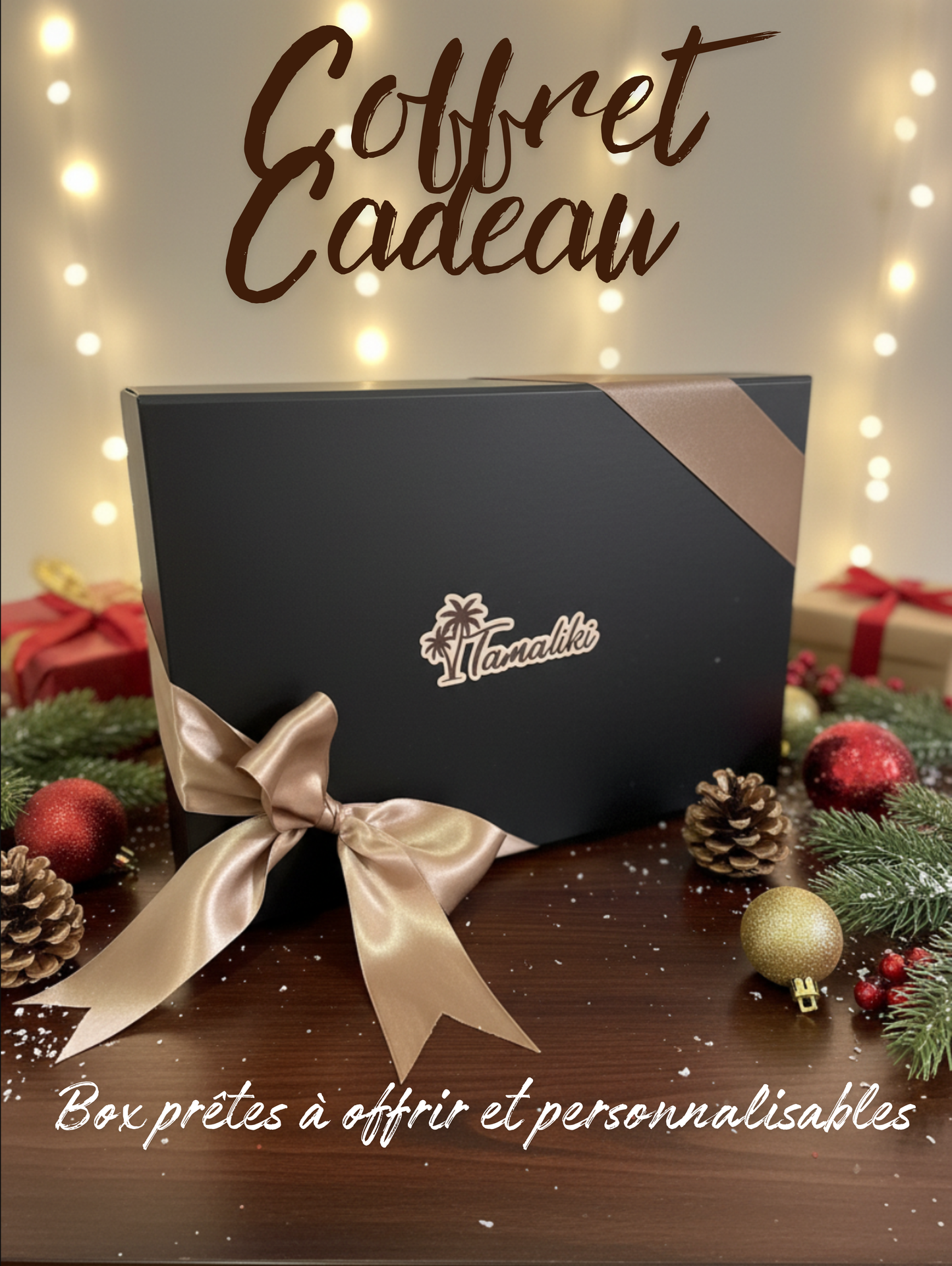 Boîte cadeau Tamaliki Noire aimantée