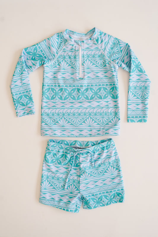 Maillot 2 Pièces manches longues - Bleu