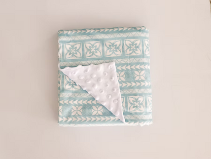 Couverture Minky - Bleue