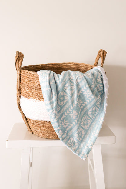 Couverture Minky - Bleue