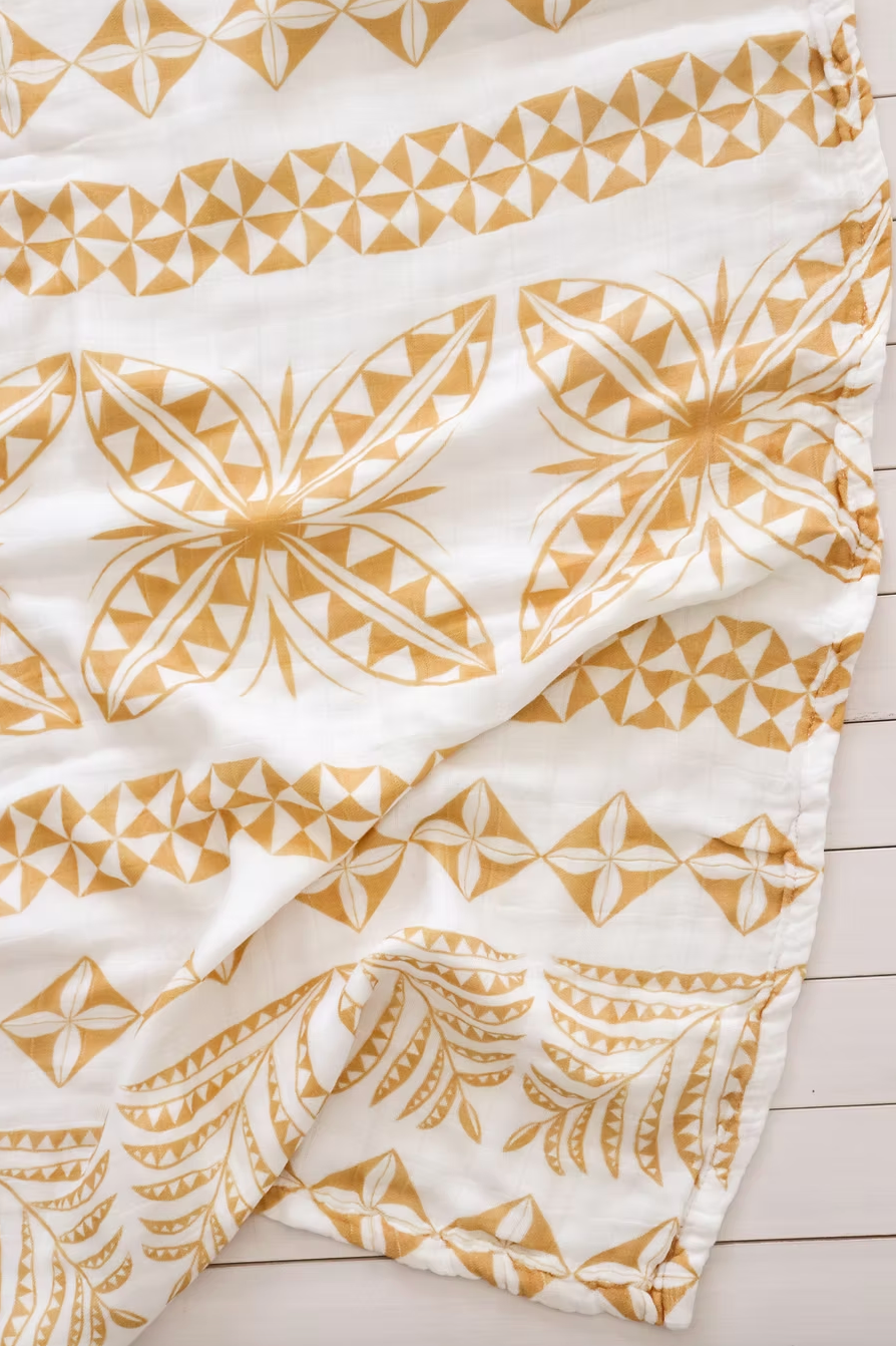 Lange en mousseline - Hiapo/Tapa(Niue) Dorée