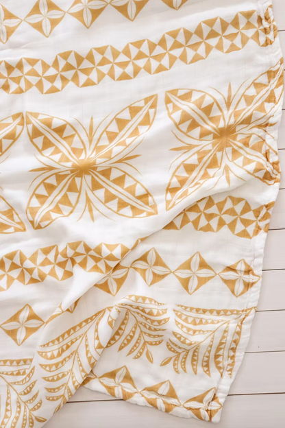 Lange en mousseline - Hiapo/Tapa(Niue) Dorée