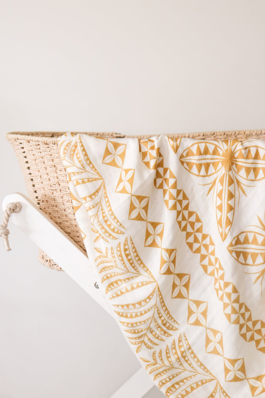 Lange en mousseline - Hiapo/Tapa(Niue) Dorée