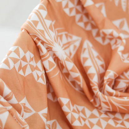 Lange en mousseline - Hiapo/Tapa (Niue) Orange