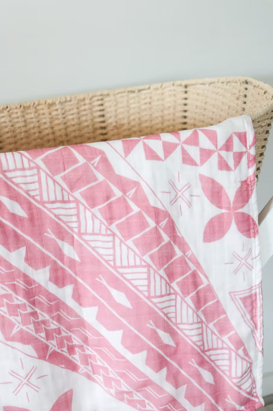 Lange en mousseline - Folau Aute (Samoa) Rose