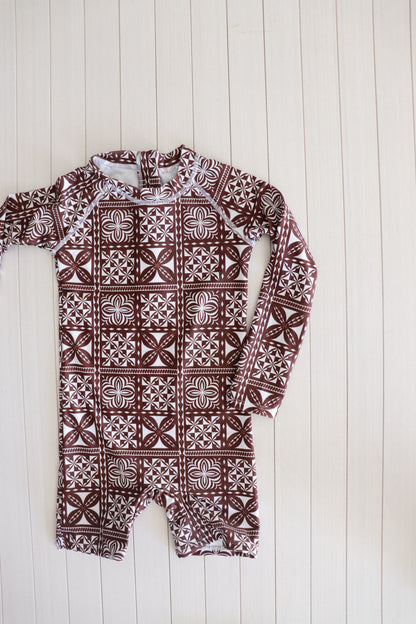 Maillot 1 Pièce manches longues - Marron