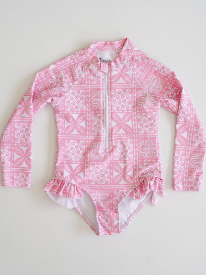 Maillot 1 Pièce manches longues - Rose