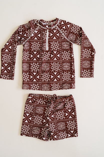 Maillot 2 Pièces manches longues - Marron