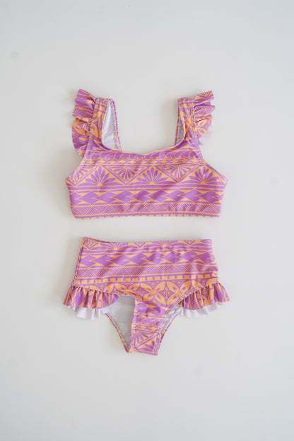 Maillot 2 Pièces manches courtes - Violet/Orange